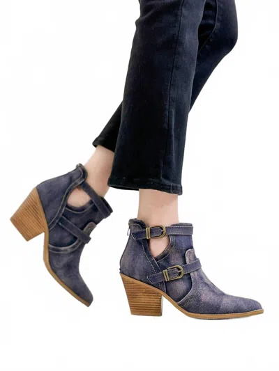 Corkys Footwear Women's Night Out Booties In Washed Blue Denim In Purple