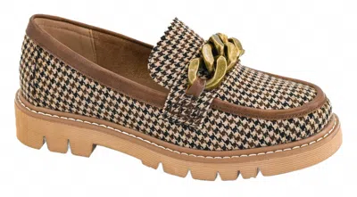 Corkys Footwear Women's Not Literally Loafer In Black Tan Houndstooth In Brown