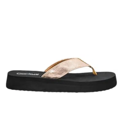 Corkys Footwear Women's Overboard Flip Flops Sandal In Gold In Multi