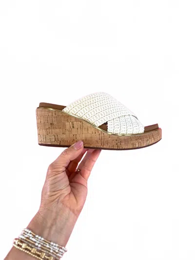 Corkys Footwear Women's Peace Out Wedge Sandal In Ivory