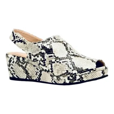 Corkys Footwear Women's Peep Wedge Sandals In White Snake