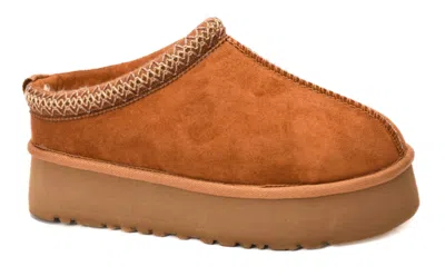 Corkys Footwear Women's Pillow Talk Platform Mule Slipper In Brown Suede In Multi