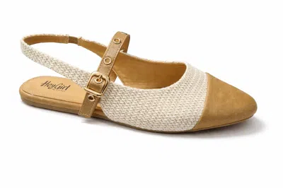 Corkys Footwear Women's Poker Face Slingback Flats In Beige In Neutral