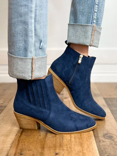 Corkys Footwear Women's Potion Boots In Navy Suede In Blue