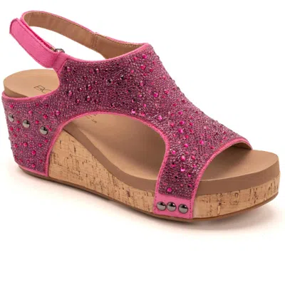 Corkys Footwear Women's Rhinestoned Sandal In Fuchsia In Pink