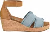 Corkys Footwear Women's Rom Com Cork Wedge Sandal In Blue Denim