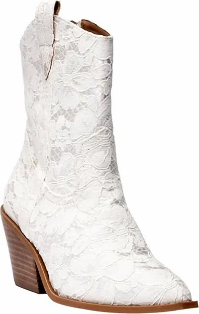 Corkys Footwear Women's Rowdy Booties In White Lace In Multi
