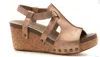 Corkys Footwear Women's Seltzer Wedge Sandal In Tan