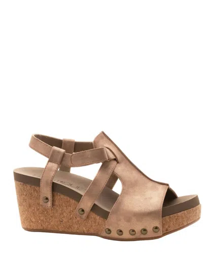 Corkys Footwear Women's Seltzer Wedge Sandals In Penny In Brown