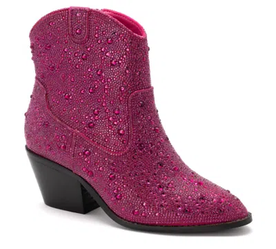 Corkys Footwear Women's Shine Bright Rhinestone Boots In Fuschia Pink In Multi