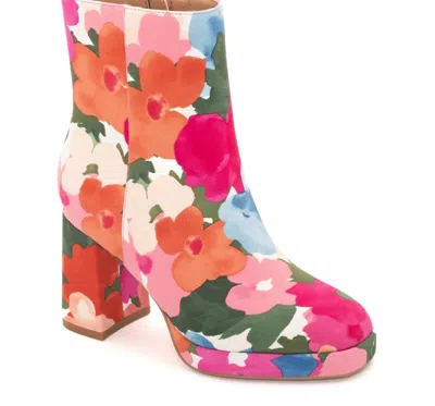 Corkys Footwear Women's Slug Bug Floral Print Chunky Heel Boot In Flowers In Multi