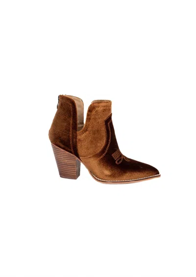 Corkys Footwear Women's Smoke Show Heel Boots In Brown Velvet