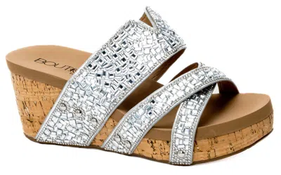 Corkys Footwear Women's Sparkler Wedge In Silver In Metallic