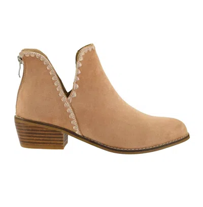 Corkys Footwear Women's Spice It Up Booties In Camel Faux Suede In Burgundy
