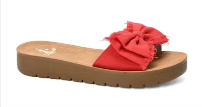 Corkys Footwear Women's Spray Canvas Sandals In Tan/red In Multi