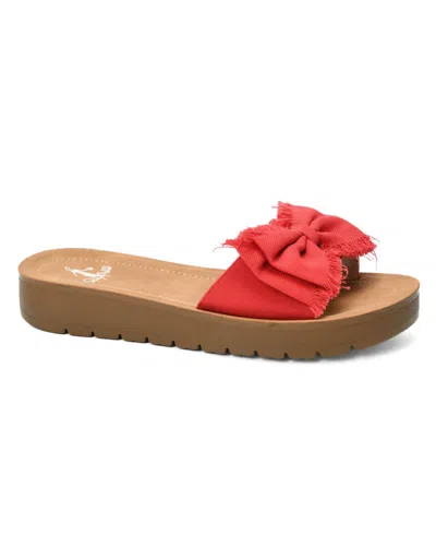 Corkys Footwear Women's Spray Tan Sandal In Red In Multi