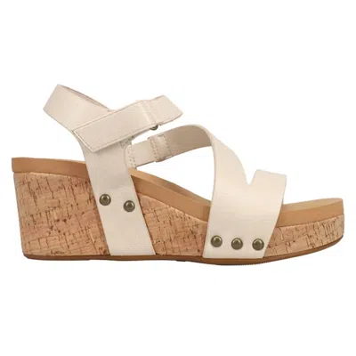 Corkys Footwear Women's Spring Fling Wedge Sandal In Cream In Neutral
