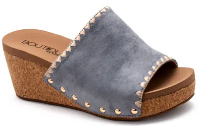 Corkys Footwear Women's Stitch N Slide Wedge Sandals In Light Blue
