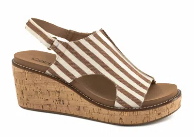 Corkys Footwear Women's Stripped Carley Wedge Sandals In Tan In Brown