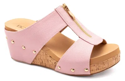 Corkys Footwear Women's Taboo Wedge Sandal In Blush In Gold