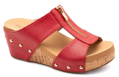 Corkys Footwear Women's Taboo Wedge Sandal In Red