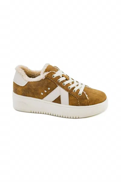 Corkys Footwear Women's Tailgate Sneakers In Tan With Fur In Multi