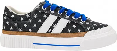 Corkys Footwear Women's That's Her Lace Up Sneakers In Black With Oversized Stars In Multi