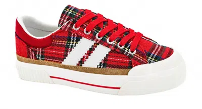 Corkys Footwear Women's That's Her Sneaker In Red Plaid In Multi