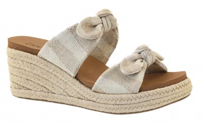Corkys Footwear Women's Tie The Knot Striped Wedge Sandals In Tan Natural