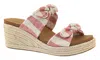 Corkys Footwear Women's Tie The Knot Wedge Espadrille Sandal In Red Stripe In Red