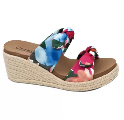 Corkys Footwear Women's Tie The Knot Wedge In Floral In Multi
