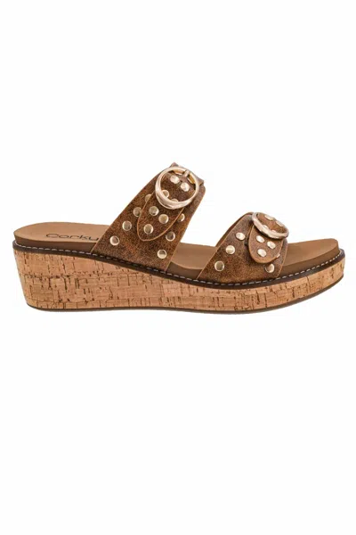 Corkys Footwear Women's Told You So Wedge Sandal In Cognac Distressed In Brown