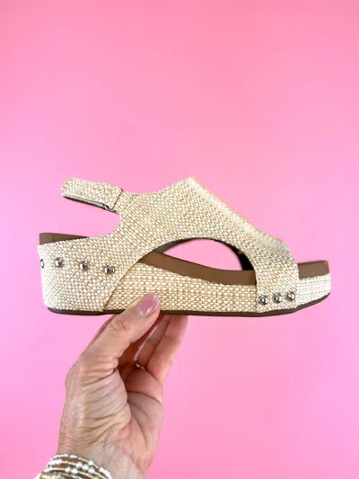 Corkys Footwear Women's Volta Ii Raffia Wedge Sandal In Beige