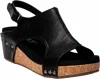 Corkys Footwear Women's Volta Ii Wedge Sandal In Black Smooth In Multi
