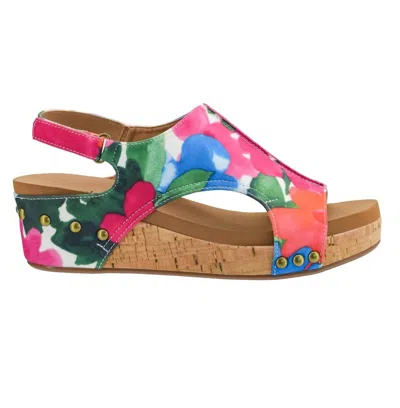 Corkys Footwear Women's Volta Ii Wedge Sandal In Flowers In Multi