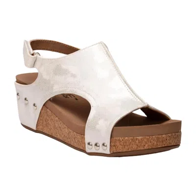 Corkys Footwear Women's Volta Ii Wedge Sandal In White Metallic