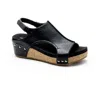 Corkys Footwear Women's Volta Ii Wedge Sandals In Black Smooth In Black