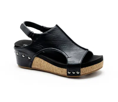 Corkys Footwear Women's Volta Ii Wedge Sandals In Black Smooth