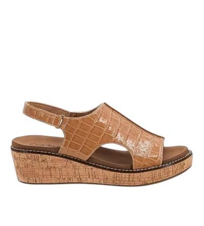 Corkys Footwear Women's Volta Patent Wedge Sandals In Caramel In Brown