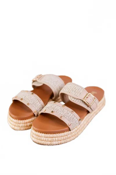 Corkys Footwear Women's Walk Of Shame Raffia Sandals In Beige In Pink