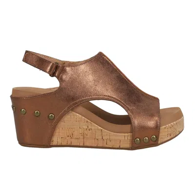Corkys Footwear Women's Wedge Sandals In Antique Bronze In Grey