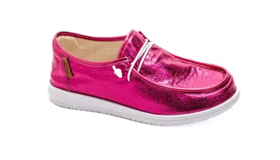 Corkys Footwear Women'a Kayak Crinkle Metallic Shoes In Fuchsia In Pink