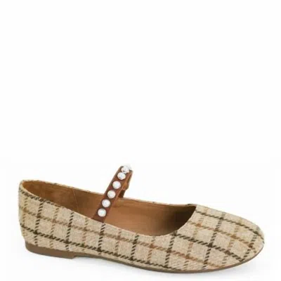Corkys Footwear Women'stea Time Flats In Tan Plaid In Multi