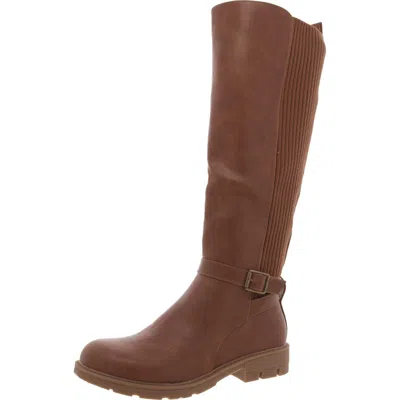 Corkys Hay There Womens Faux Leather Zipper Knee-high Boots In Brown
