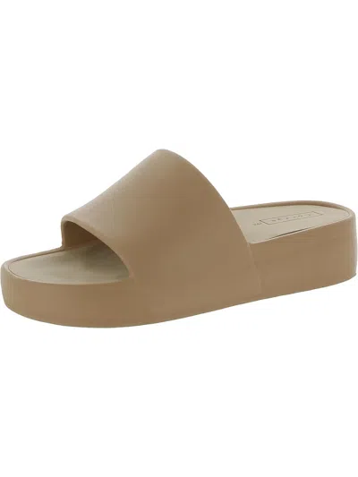 Corkys Popsicle Womens Slip-on Slides Platform Sandals In Beige