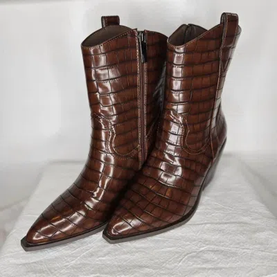 Corkys Rowdy Short Boot In Brown Croco