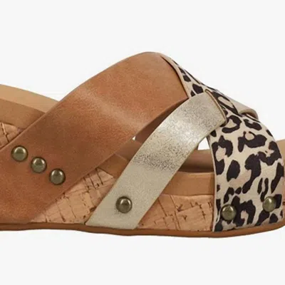 Corkys Women's Amuse Wedge Sandal In Leopard In Brown
