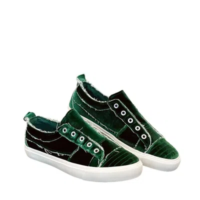 Corkys Women's Babalu Sneakers In Green Velvet