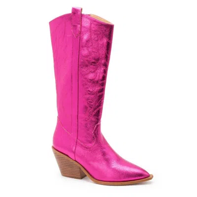Corkys Women's Metallic Howdy Cowboy Boot In Fuchsia In Pink