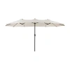 Corliving 15 Feet Double Patio Umbrella In White